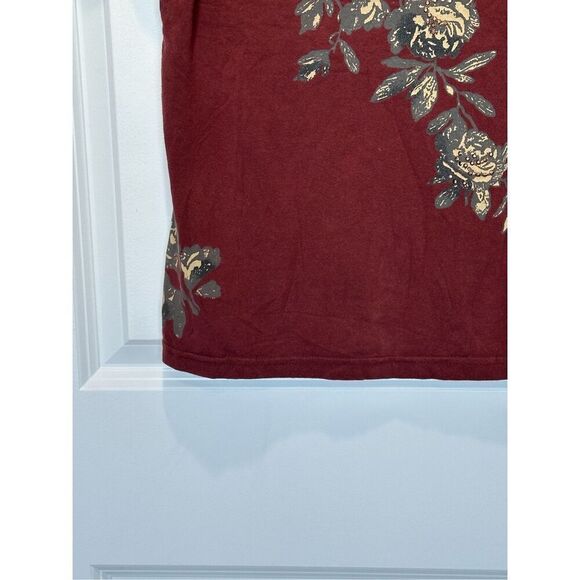 CAbi Burgundy Floral Rhinestone Short Sleeve T-Shirt Size Small - Picture 3 of 7